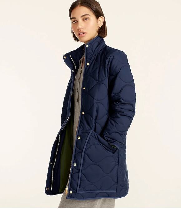 J. Crew Jackets & Blazers - J CREW Quilted Cocoon Puffer Jacket with PrimaLoft® in Navy AQ470 // XS